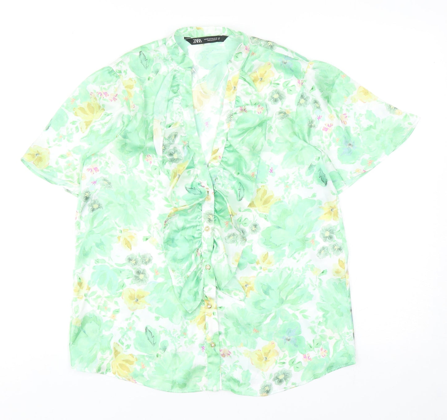Womens UK Size XS Zara Multicoloured Basic Blouse