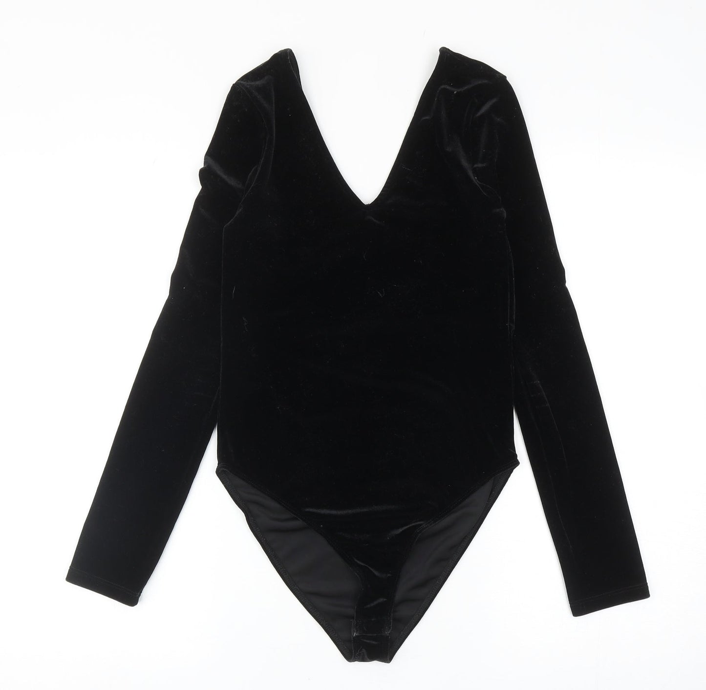 River Island Womens Black Polyester Bodysuit One-Piece Size 6 L10 in Snap