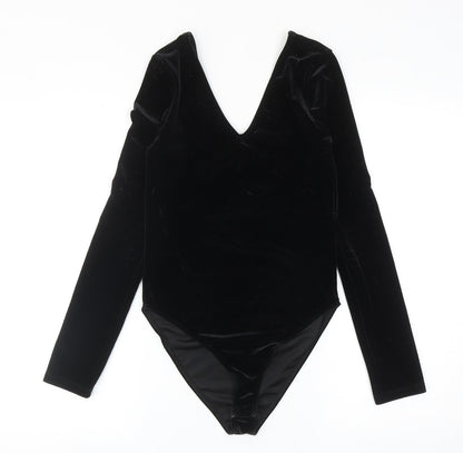 River Island Womens Black Polyester Bodysuit One-Piece Size 6 L10 in Snap