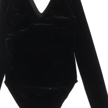 River Island Womens Black Polyester Bodysuit One-Piece Size 6 L10 in Snap