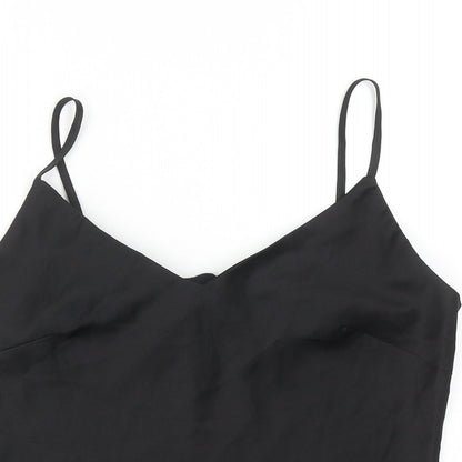 Fanco Womens Black Herringbone Polyester Basic Tank Size L V-Neck