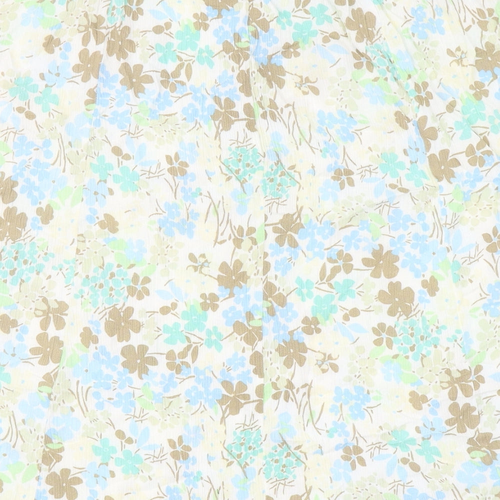 Bonmarché Womens Multicoloured Floral Viscose Straight & Pencil Skirt Size 16 Button