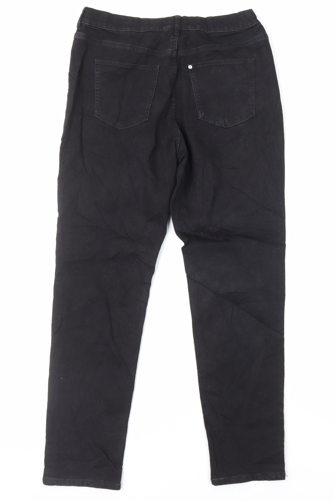 H&M Girls Black Cotton Straight Jeans Size 14 Years L29 in Regular Zip