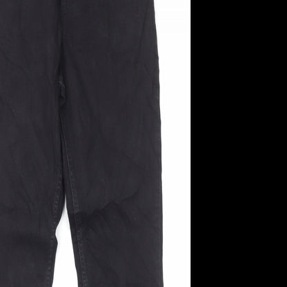 H&M Girls Black Cotton Straight Jeans Size 14 Years L29 in Regular Zip