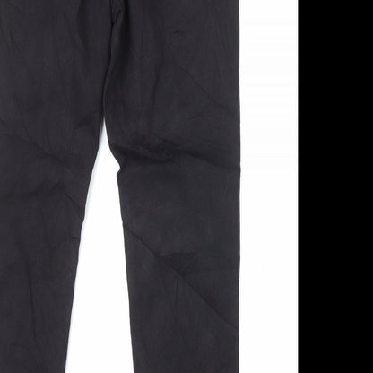 H&M Girls Black Cotton Straight Jeans Size 14 Years L29 in Regular Zip