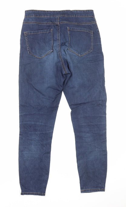 Primark Womens Blue Cotton Tapered Jeans Size 10 L27 in Regular Zip