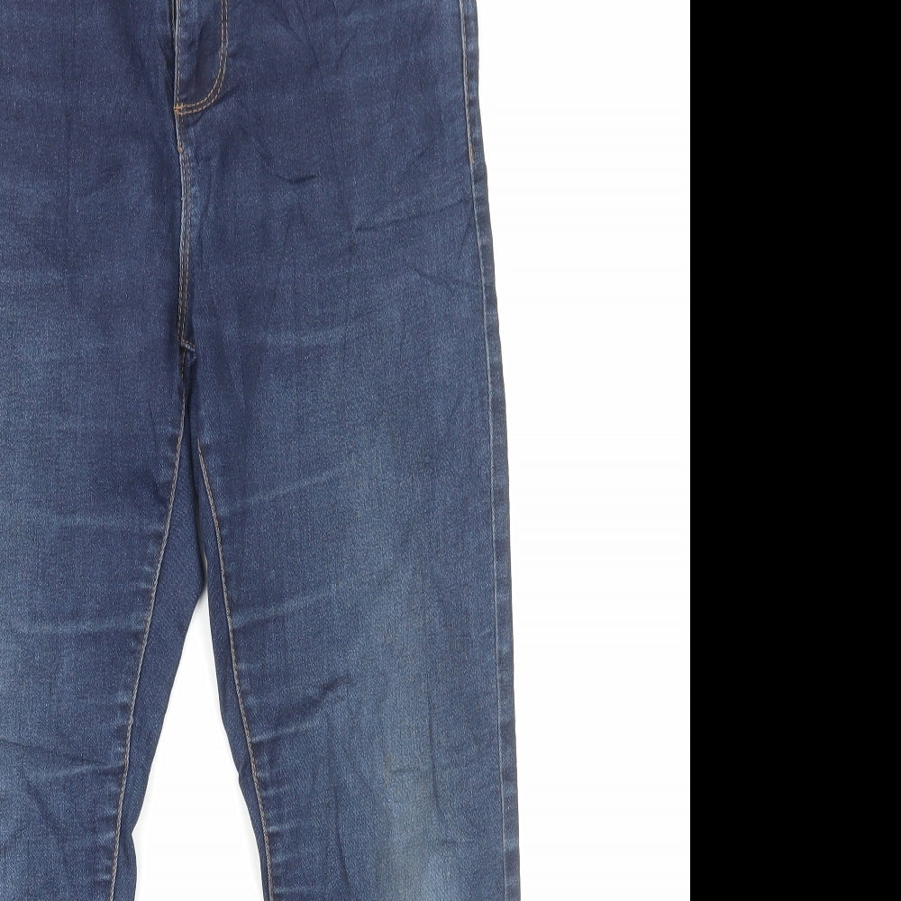 Primark Womens Blue Cotton Tapered Jeans Size 10 L27 in Regular Zip