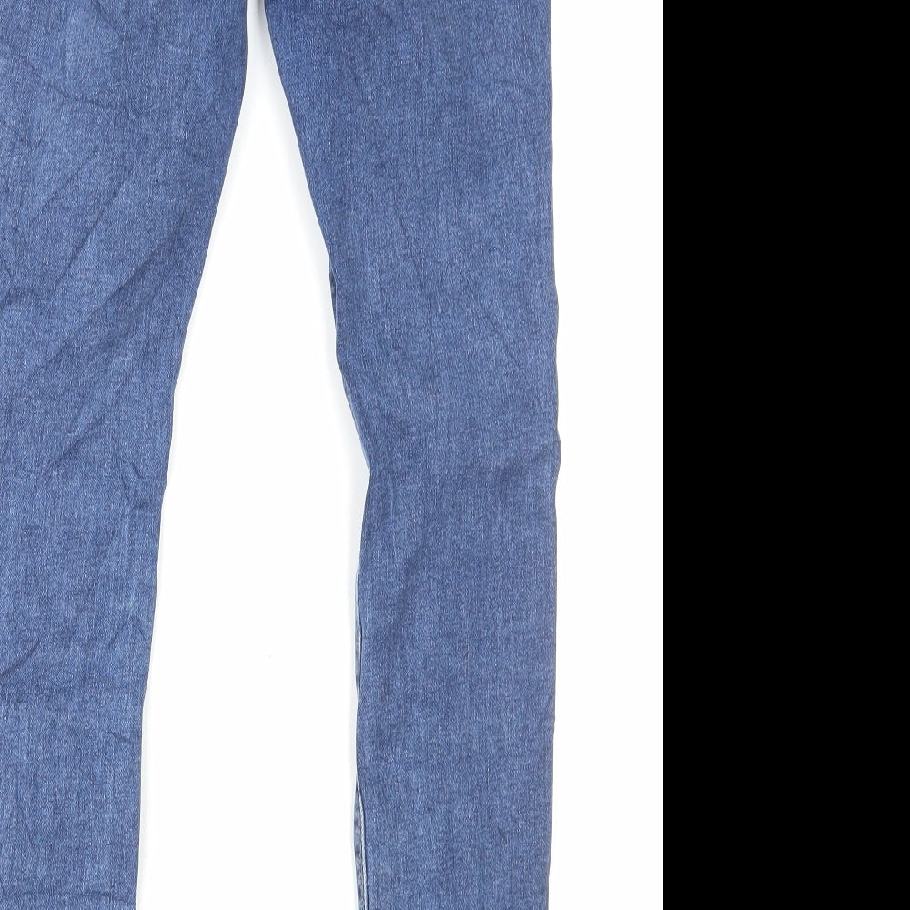 Scotch & Soda Girls Blue Cotton Skinny Jeans Size 12 Years L27 in Regular Zip