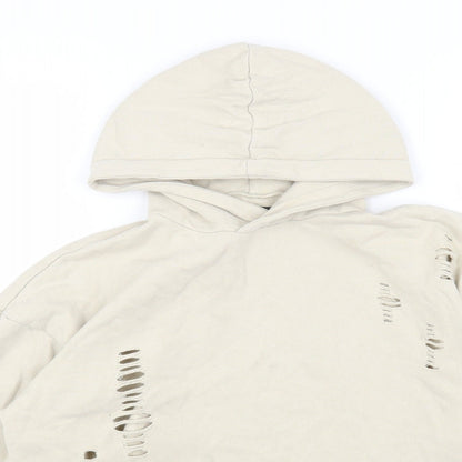 Mens UK Size XS River Island Beige Pullover Hoodie