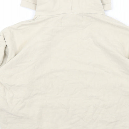 Mens UK Size XS River Island Beige Pullover Hoodie