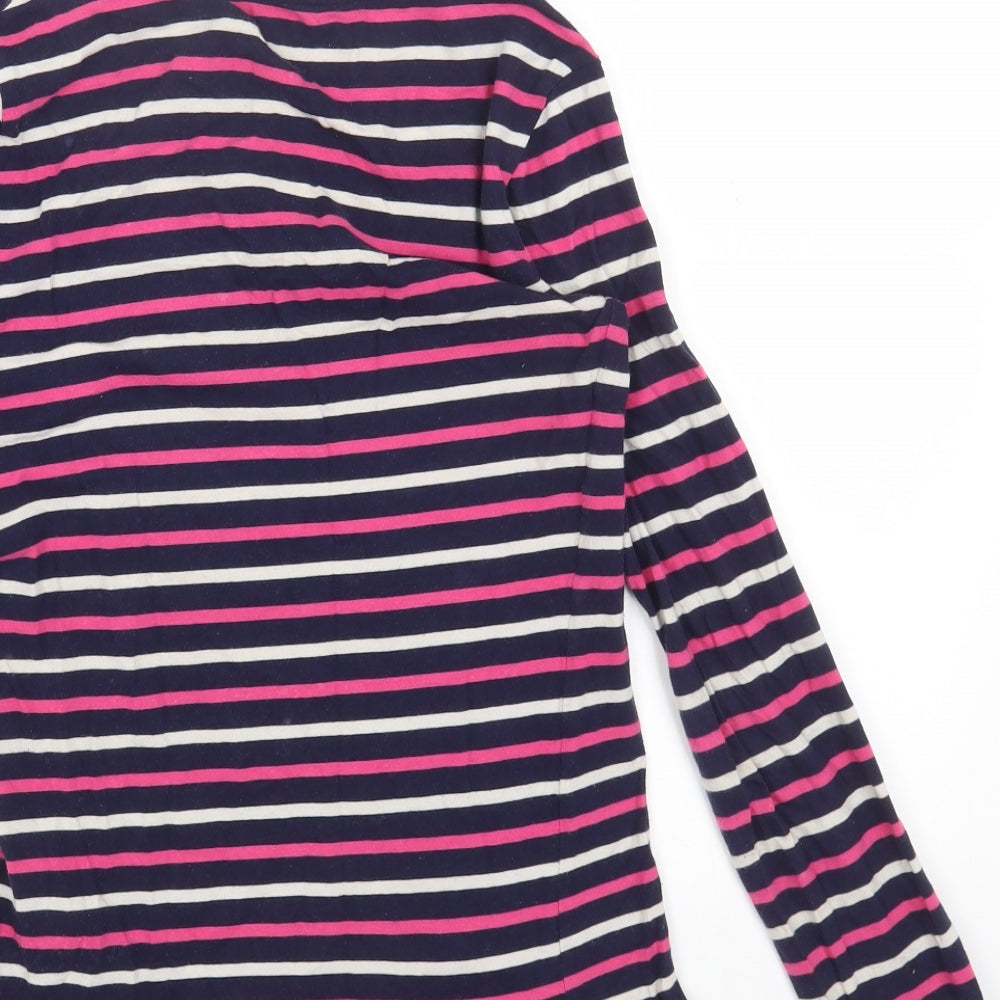 Primark Womens Multicoloured Striped Cotton Basic T-Shirt Size 8 Scoop Neck