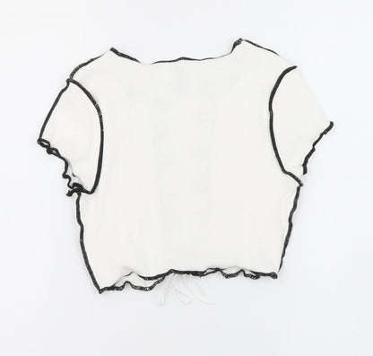 Womens UK Size 8 Divided White Basic Blouse
