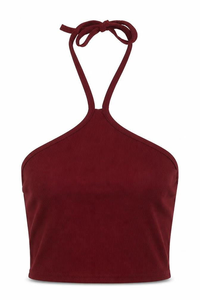 Womens UK Size 8 Boohoo Red Cropped Tank