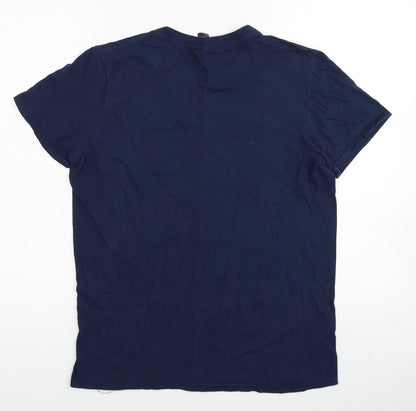Tear Away Womens Blue Cotton Basic T-Shirt Size S Round Neck - We're not going anywhere