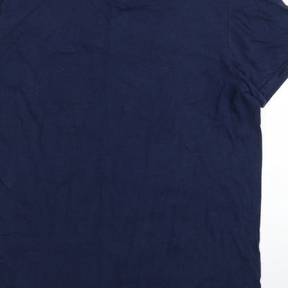 Tear Away Womens Blue Cotton Basic T-Shirt Size S Round Neck - We're not going anywhere