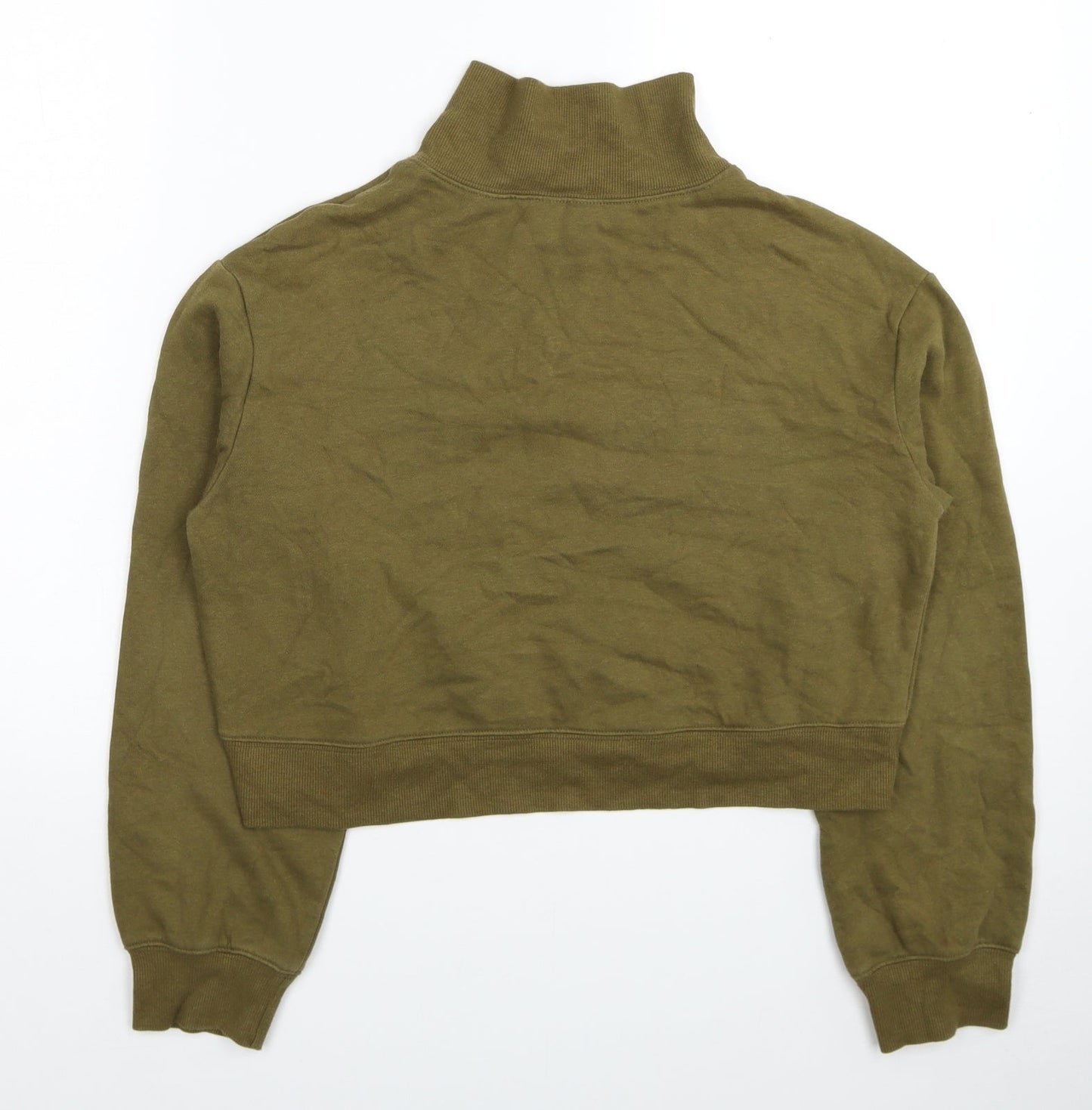 H&M Womens Green Cotton Pullover Sweatshirt Size XS Pullover