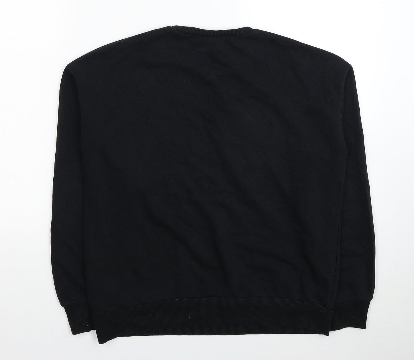 M&Co Girls Black Cotton Pullover Sweatshirt Size 14 Years Pullover - GRL PWR Born To Be Free