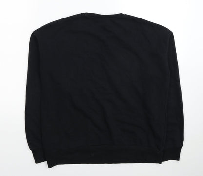 M&Co Girls Black Cotton Pullover Sweatshirt Size 14 Years Pullover - GRL PWR Born To Be Free