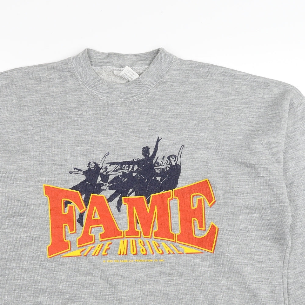 Global Womens Grey Acrylic Pullover Sweatshirt Size XL Pullover - Fame The Musical