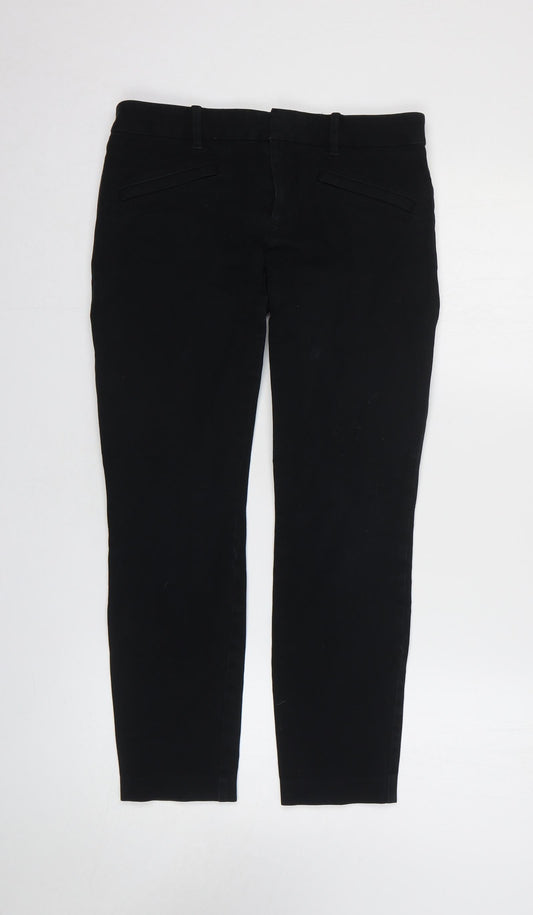 Gap Womens Black Cotton Straight Jeans Size 4 L25 in Regular Zip