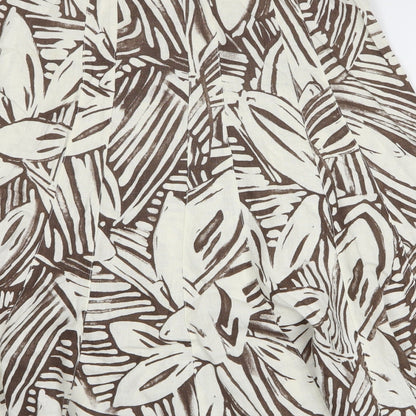 Per Una Womens Brown Geometric Polyester A-Line Skirt Size 10 Zip