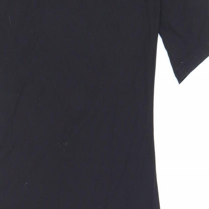 SheIn Womens Black Herringbone Cotton A-Line Size XS Scoop Neck Pullover