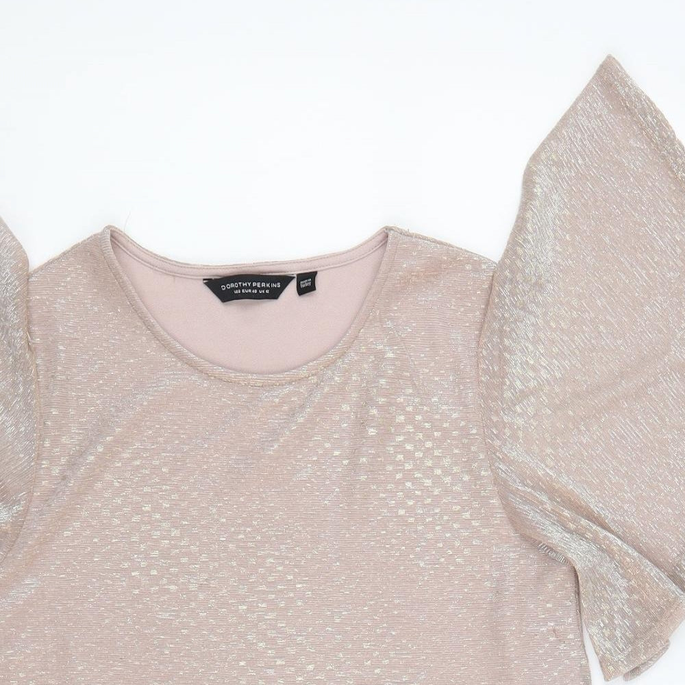 Womens UK Size 12 Dorothy Perkins Pink Basic Blouse