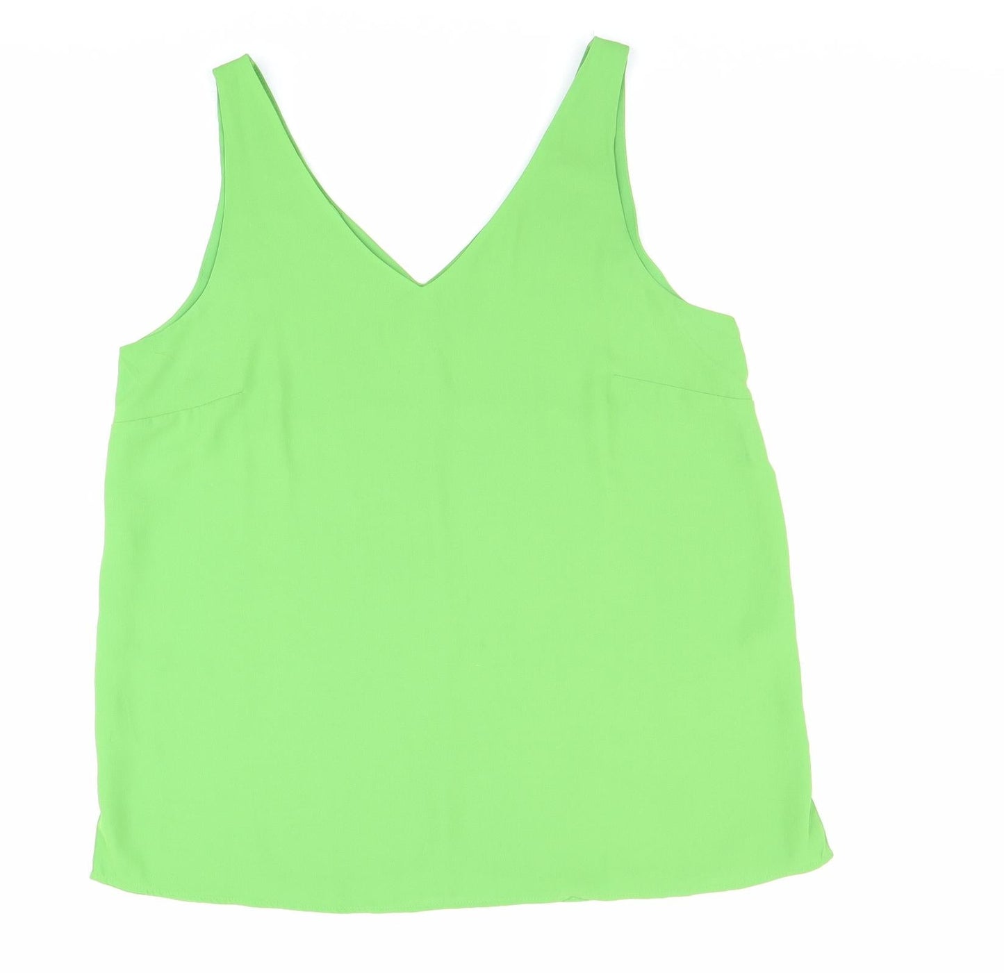 Anthology Womens Green Polyester Basic Tank Size 12 V-Neck