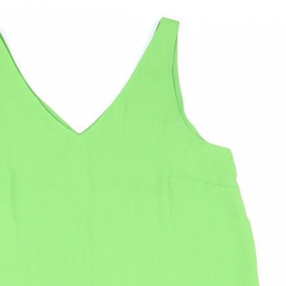 Anthology Womens Green Polyester Basic Tank Size 12 V-Neck