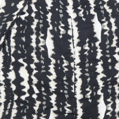 Monsoon Womens Black Geometric Polyester A-Line Skirt Size 12 Zip