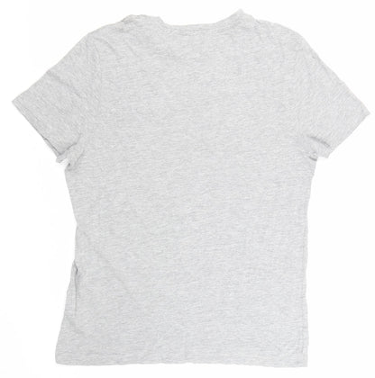 Primark Womens Grey Cotton Basic T-Shirt Size L Round Neck - Champ