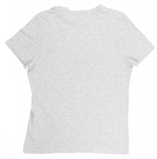 Primark Womens Grey Cotton Basic T-Shirt Size L Round Neck - Champ