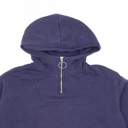 H&M Womens Blue Cotton Pullover Hoodie Size XS Zip