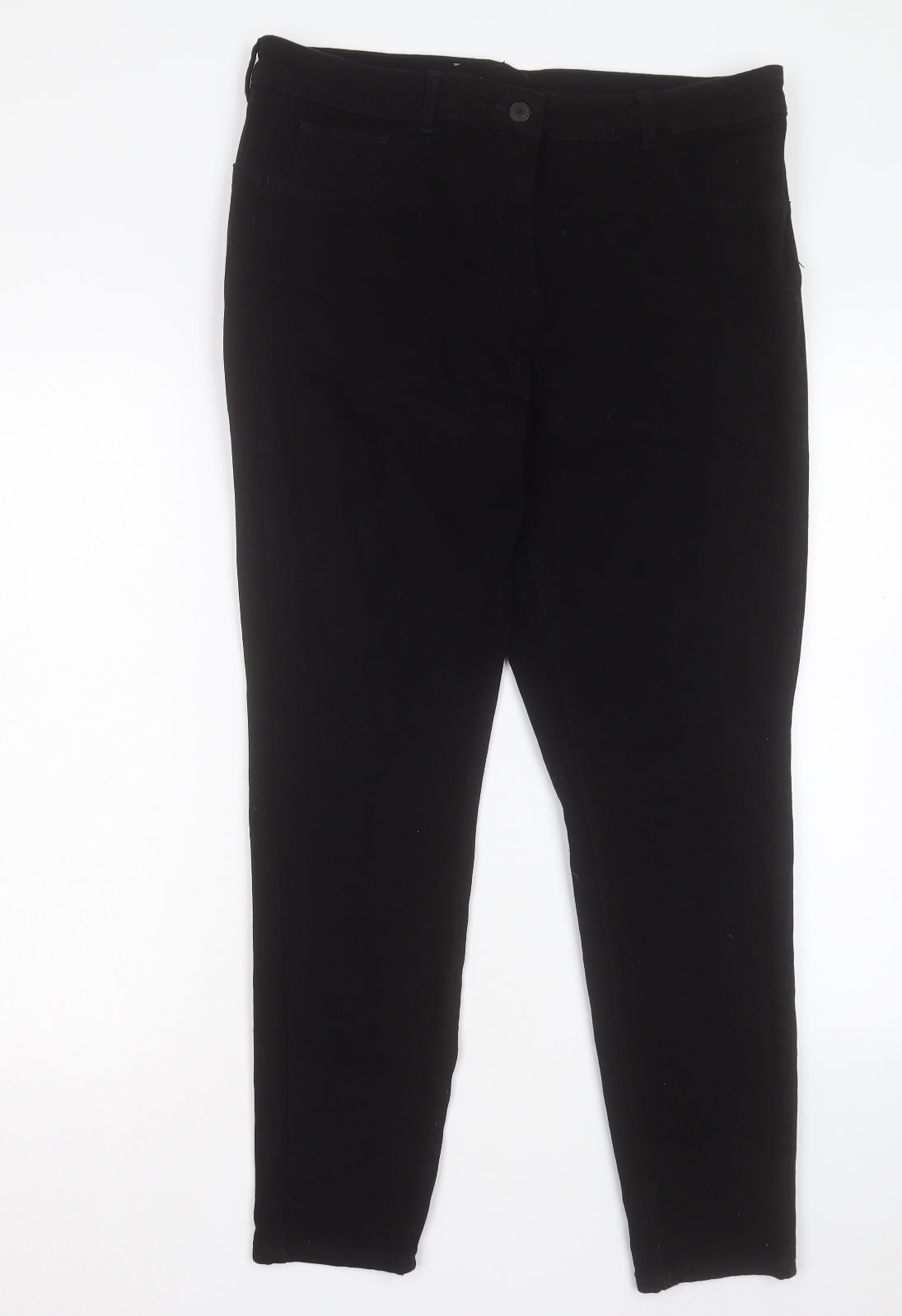 NEXT Womens Black Cotton Skinny Jeans Size 34 in L28 in Regular Button