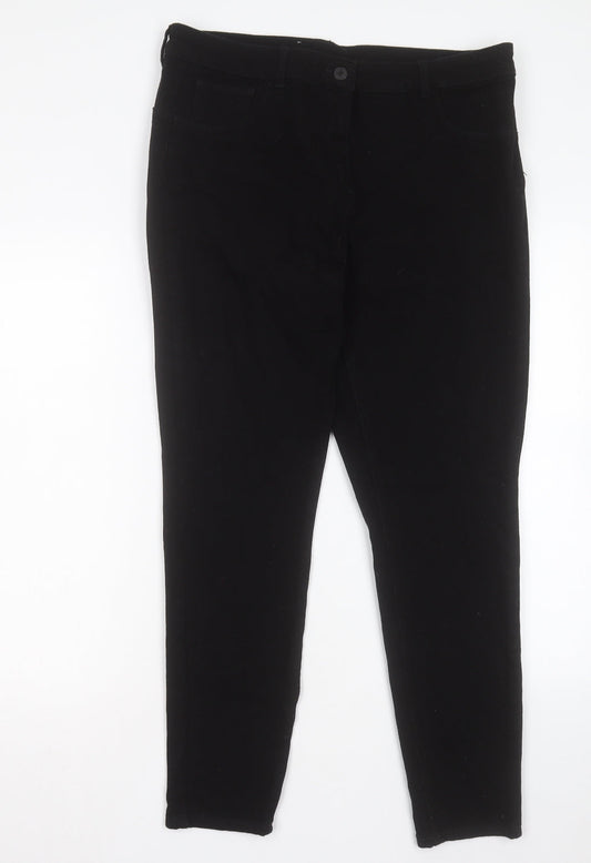 NEXT Womens Black Cotton Skinny Jeans Size 34 in L28 in Regular Button