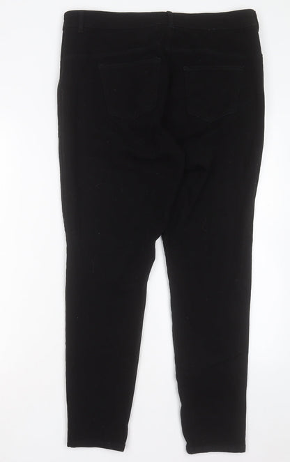 NEXT Womens Black Cotton Skinny Jeans Size 34 in L28 in Regular Button