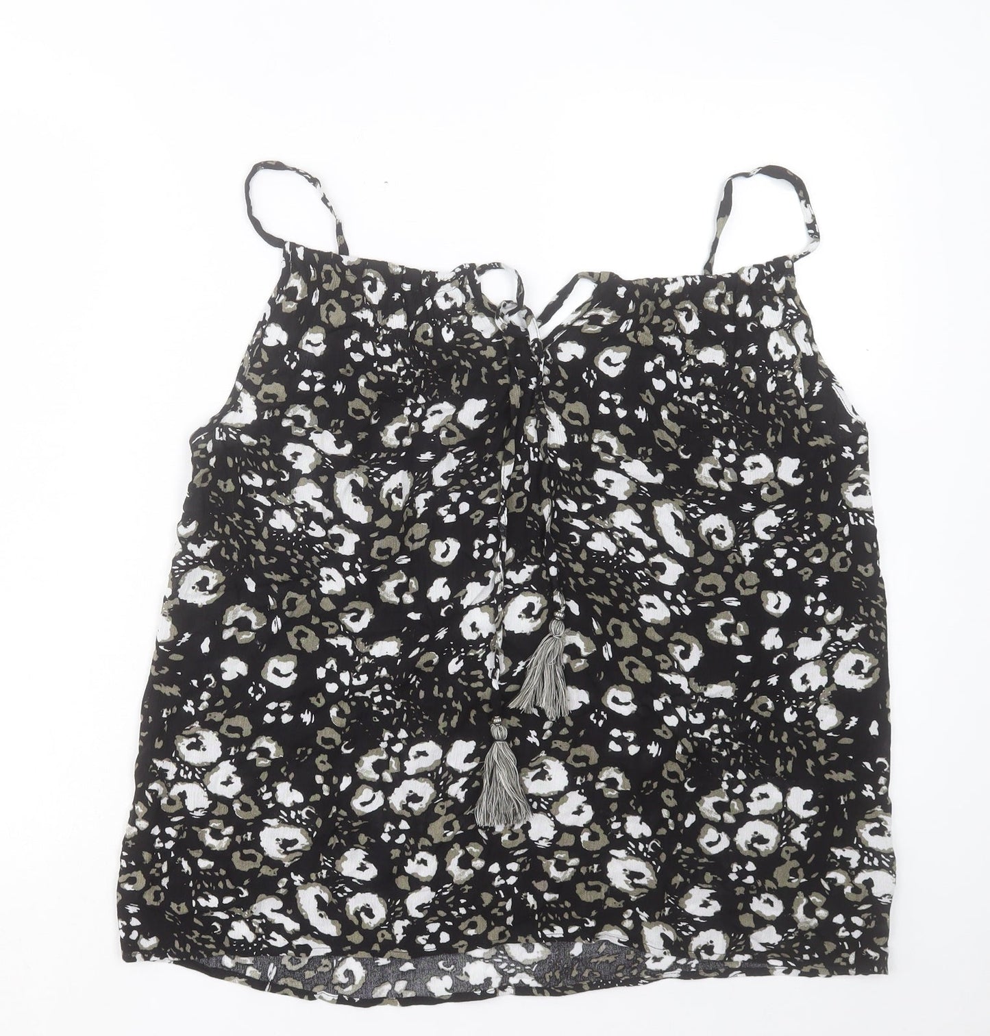 M&Co Womens Multicoloured Animal Print Viscose Camisole Tank Size 12 V-Neck