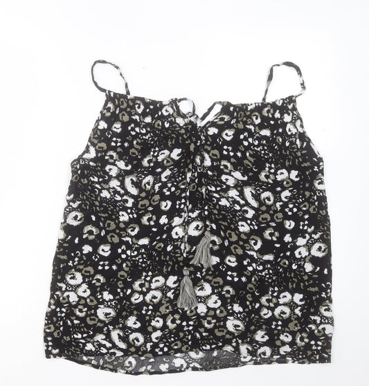 M&Co Womens Multicoloured Animal Print Viscose Camisole Tank Size 12 V-Neck