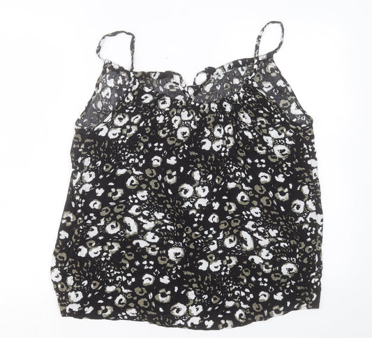 M&Co Womens Multicoloured Animal Print Viscose Camisole Tank Size 12 V-Neck