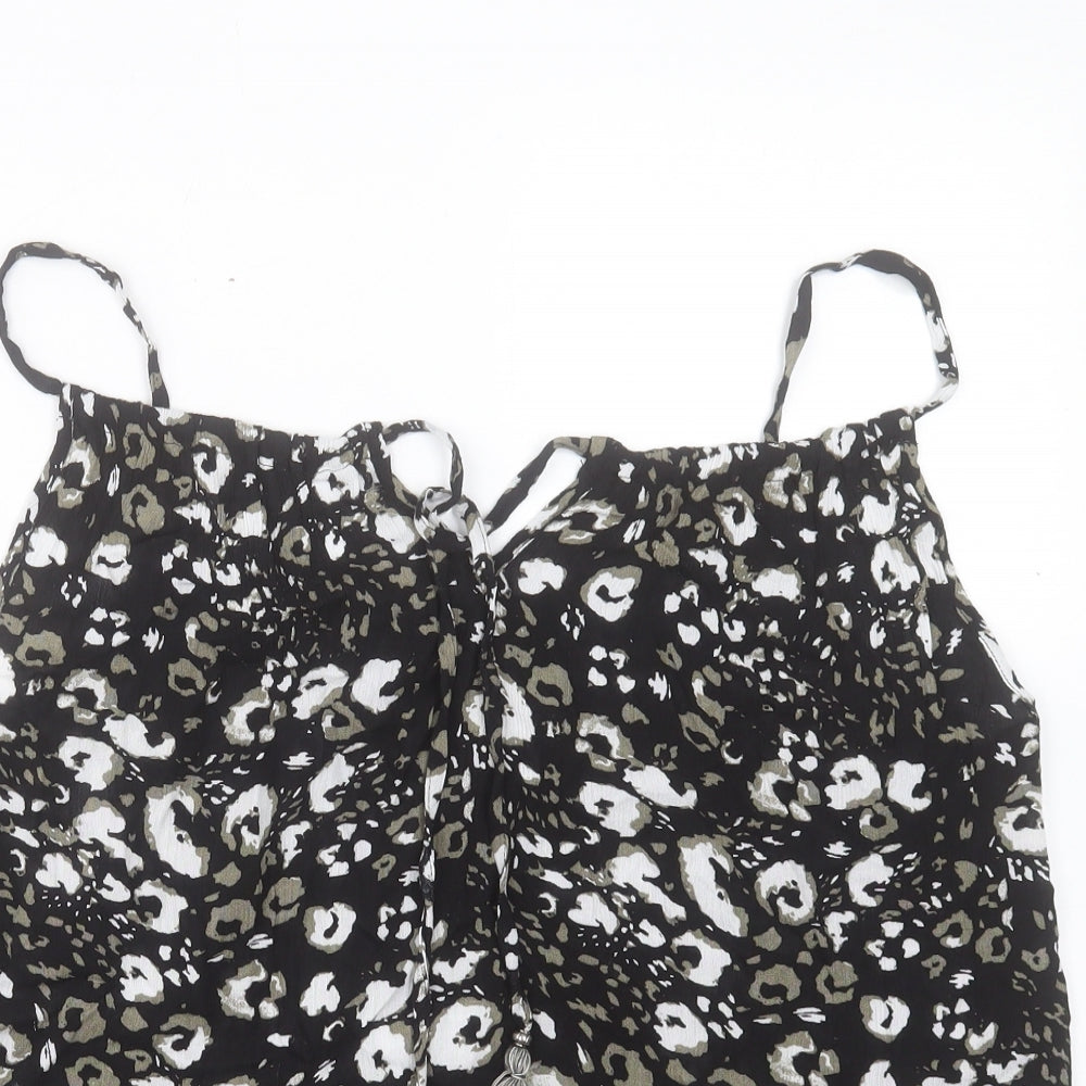 M&Co Womens Multicoloured Animal Print Viscose Camisole Tank Size 12 V-Neck