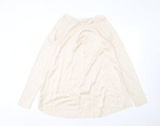 F&F Womens Beige Acrylic A-Line Size 8 Round Neck Zip