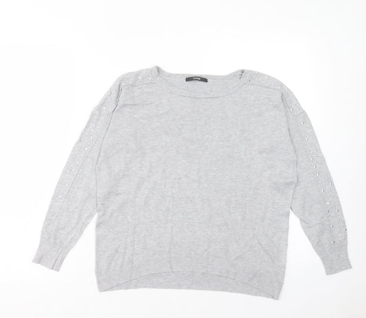 George Womens Grey Round Neck Viscose Pullover Jumper Size 10