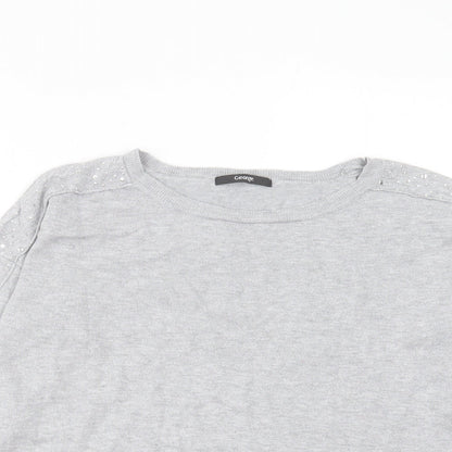 George Womens Grey Round Neck Viscose Pullover Jumper Size 10