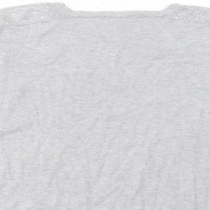 George Womens Grey Round Neck Viscose Pullover Jumper Size 10