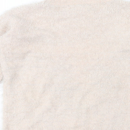 Heart & Soul Womens Pink Round Neck Nylon Pullover Jumper Size 10 - Panda