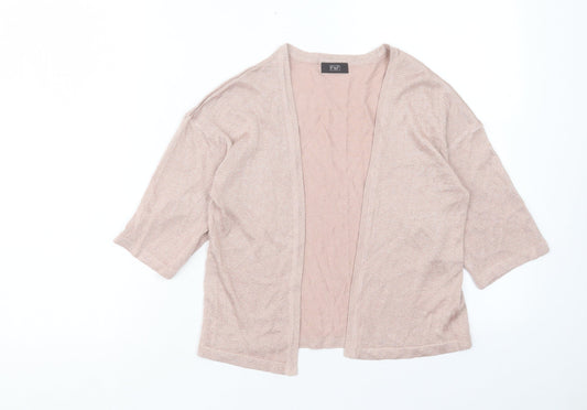 F&F Womens Pink V-Neck Viscose Cardigan Jumper Size 8