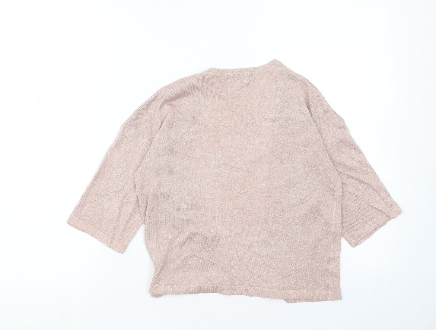 F&F Womens Pink V-Neck Viscose Cardigan Jumper Size 8