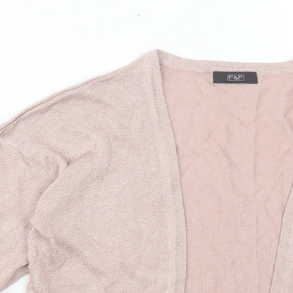 F&F Womens Pink V-Neck Viscose Cardigan Jumper Size 8