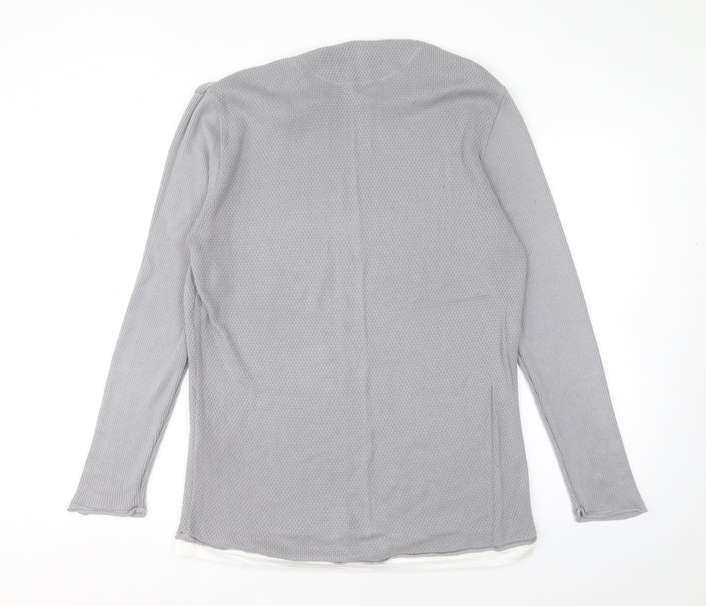 River Island Mens Grey Round Neck Acrylic Pullover Jumper Size L