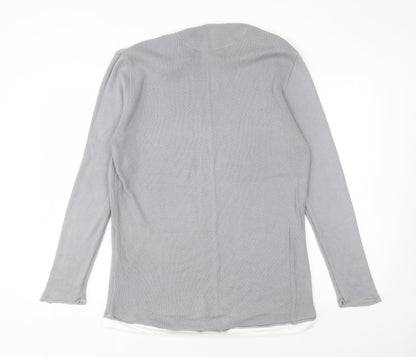 River Island Mens Grey Round Neck Acrylic Pullover Jumper Size L